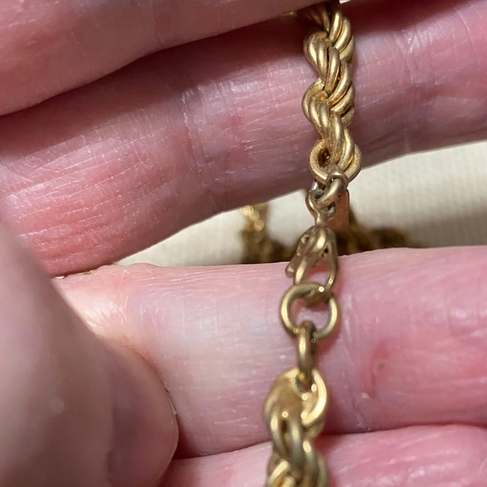 Vintage Monet 24” 5mm Gold Rope Chain Necklace